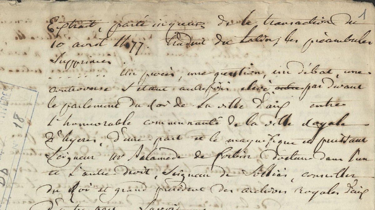 En-tête de la transaction du 10 avril 1477